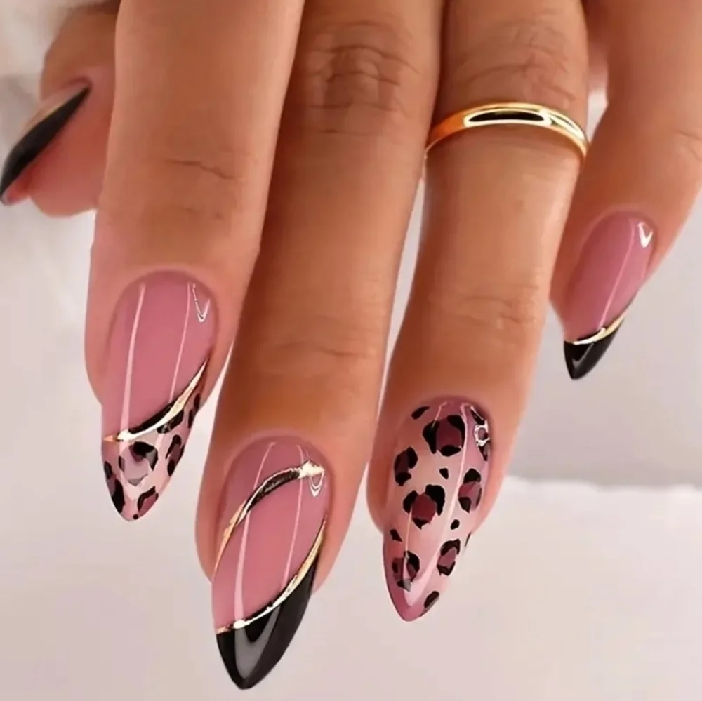 24 reusable animal print press on nails